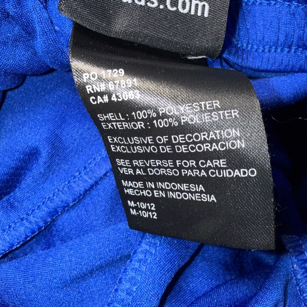 Adidas Kid's Athletic Shorts in Blue and Neon Yellow - Picture 2 of 2